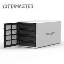 Yottamaster HDD Case Aluminum 4-bay 3.5 inch 5Gbps USB3.1 Type-C HDD Docking Station Support UASP 7 Raid Modes 40TB