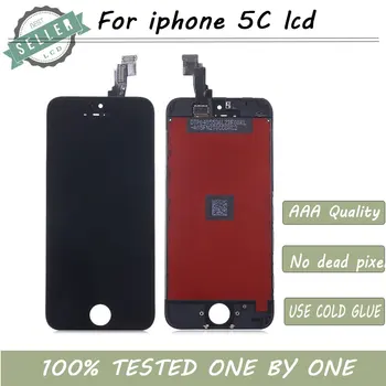 

100% Glue Glue AAA+ Quality No Dead Pixel For LCD iPhone 5C Display Touch Screen Digitizer Assembly Black Replacement 10pcs DHL