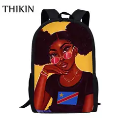 THIKIN рюкзаки школьные сумки для подростков Черная Королева Африканский Американский школьный рюкзак для девочек стильный женский Южно