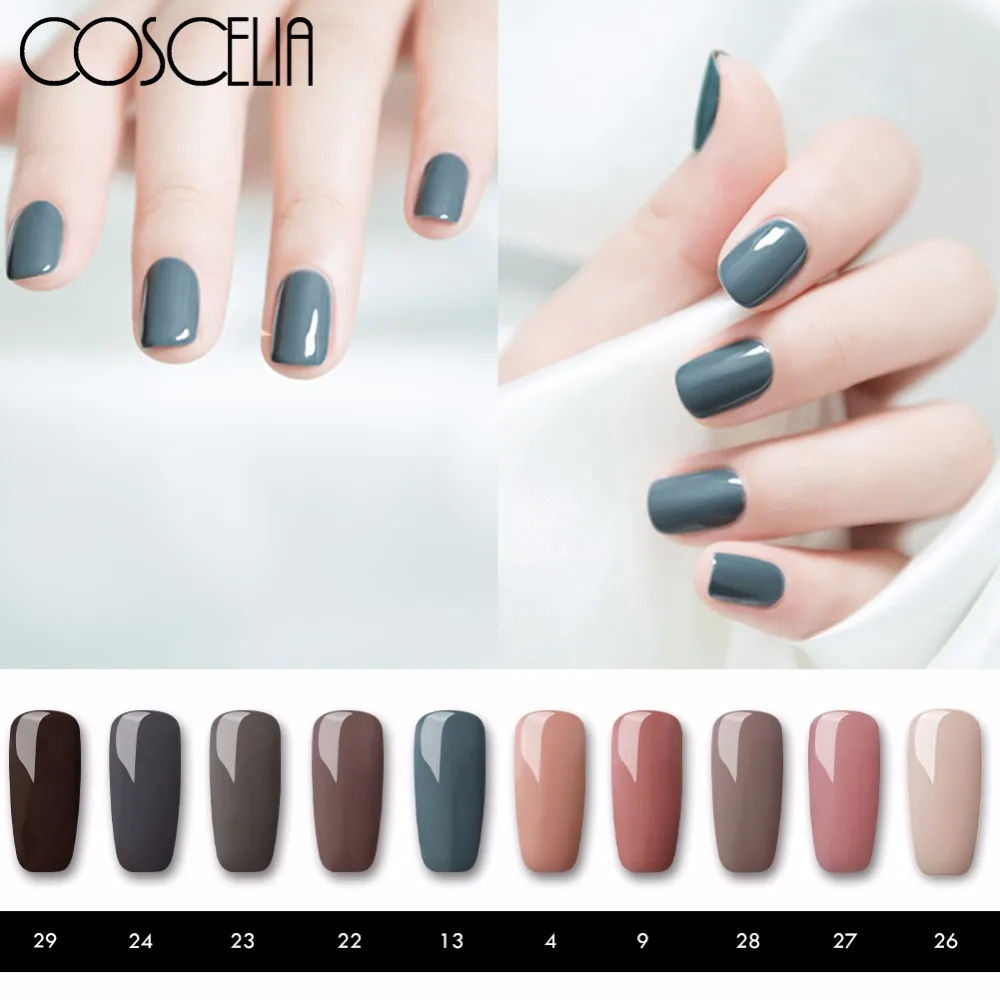 

COSCELIA 8ml UV Gel Nail Polish Varnish Semi Permanent UV Gel Paint Nail Art Extension 40 Colors Soak Off Lacquer For Manicure
