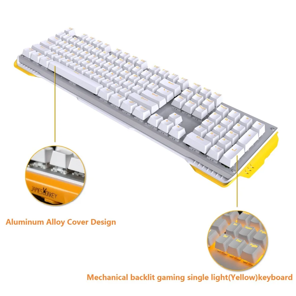  619 Mechanical Keyboard 104keys Blue Black Brown Red Gateron Switch Backlight Gaming Keyboard USB W