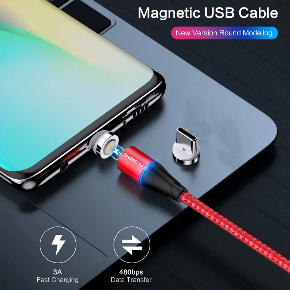 Магнитный зарядный кабель для Huawei P30 Pro 5A USB Type C Samsung S9/S10 Plus Xiaomi быстрое зарядное