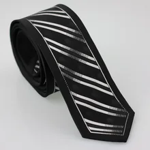Yibei Coachella Галстуки границы черный галстук жаккарда сплетенные из микрофибры Серебряный полосатый corbatas Седа Slim узкая тощая шеи Галстуки