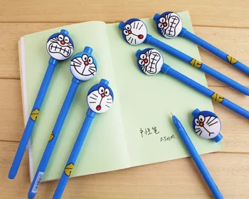 

12 pcs / box Cute cartoon jingle cat black carbon gel pen ball duo A dream water pen 0.5mm creative cute