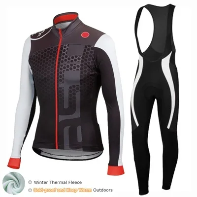 

Winter Thermal Fleece Cycling Jersey long sleeve 9D GEL PAD Pants Ropa ciclismo Bicycle Bike Clothing maillot Ciclismo