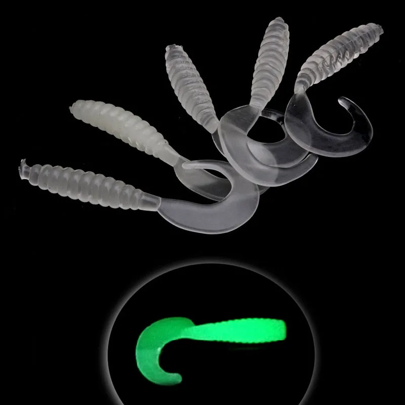 

10Pcs 5.5cm Soft Fishing Lure Glow Night Tackle Wobbler Jigging Bait Worm Shrimp