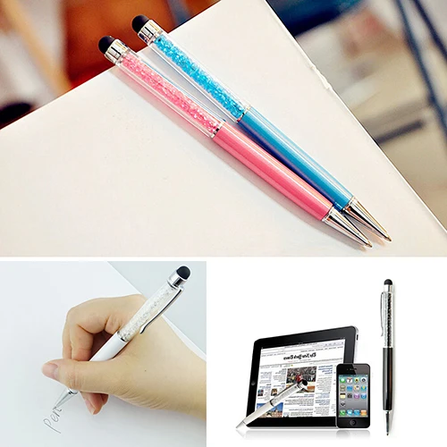 

New Arrival Hot Sell 2 In 1 Crystal Ultra-soft Writing Stylus Touch Screen Pen For iPhone Tablet 57IT