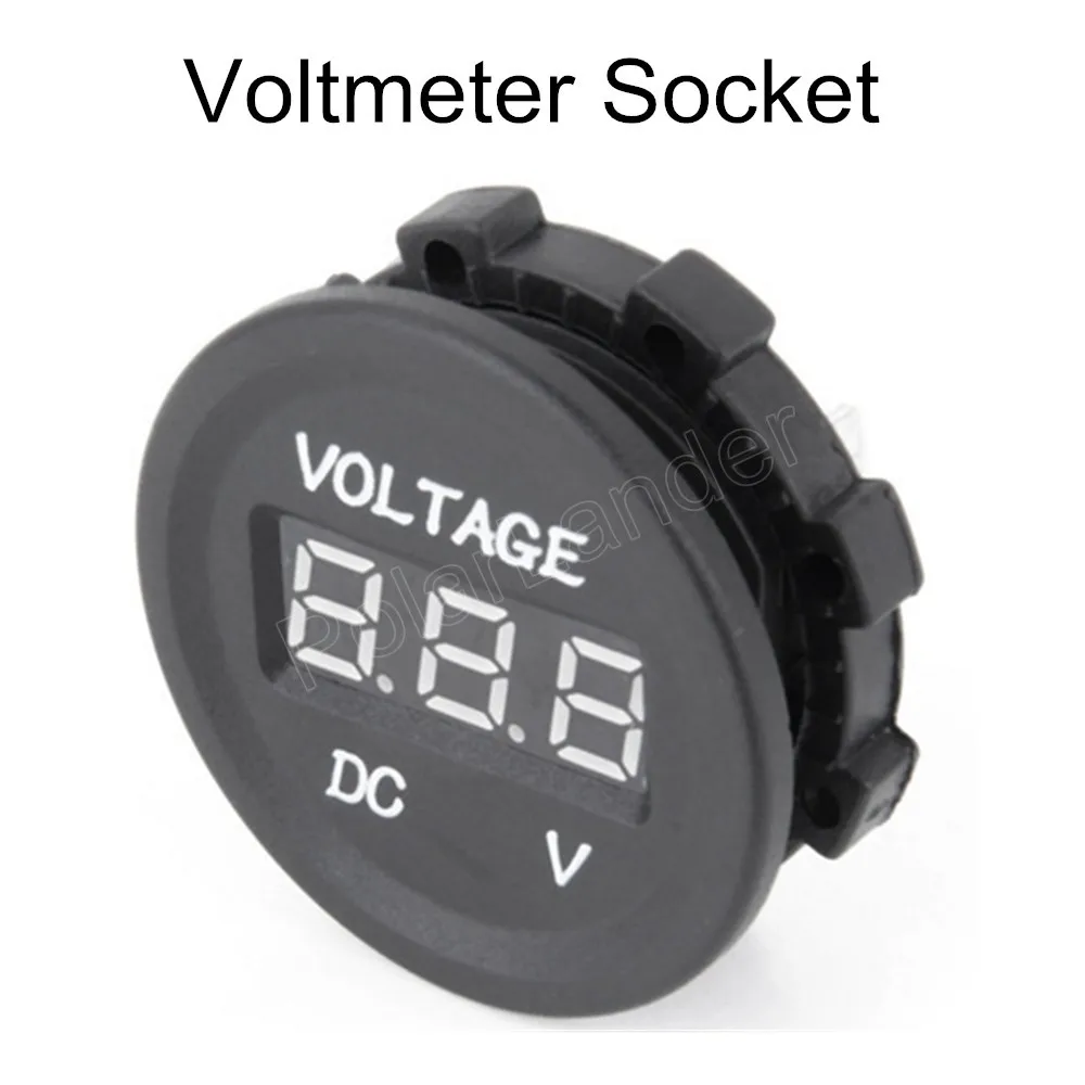 Voltímetro universal 12v com visor digital, tomada de energia para