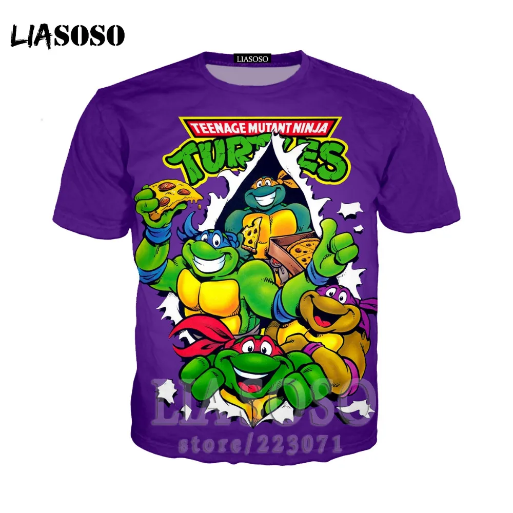 

LIASOSO Teenage Mutant Ninja Turtles T-shirt in super hero Leonardo Da Vinci tshirt Raph Mikey Don 3D print cosplay shirt su004