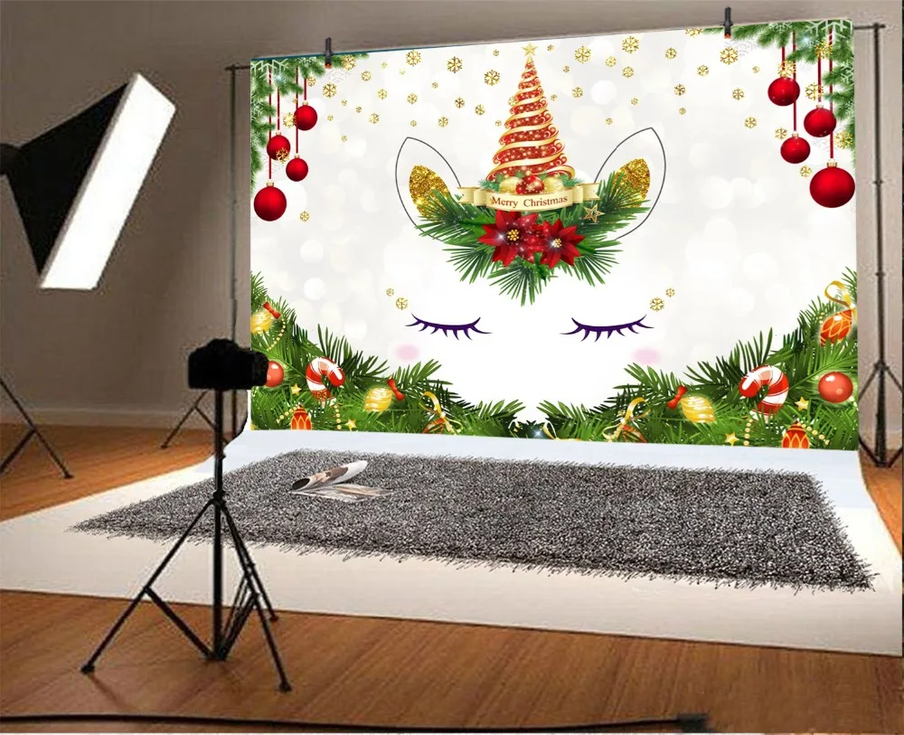 Aliexpress Buy Laeacco Christmas Ball Light Bokeh Unicorn Party graphy Backgrounds Custom Camera graphic Backdrops For Studio from