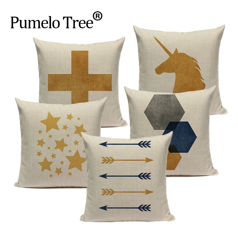 

Thickened Valentine Day Style Textiles Circle Square Geometry Sofa Covers 45Cmx45Cm Square Sofa With Bed Printed Pillow Case