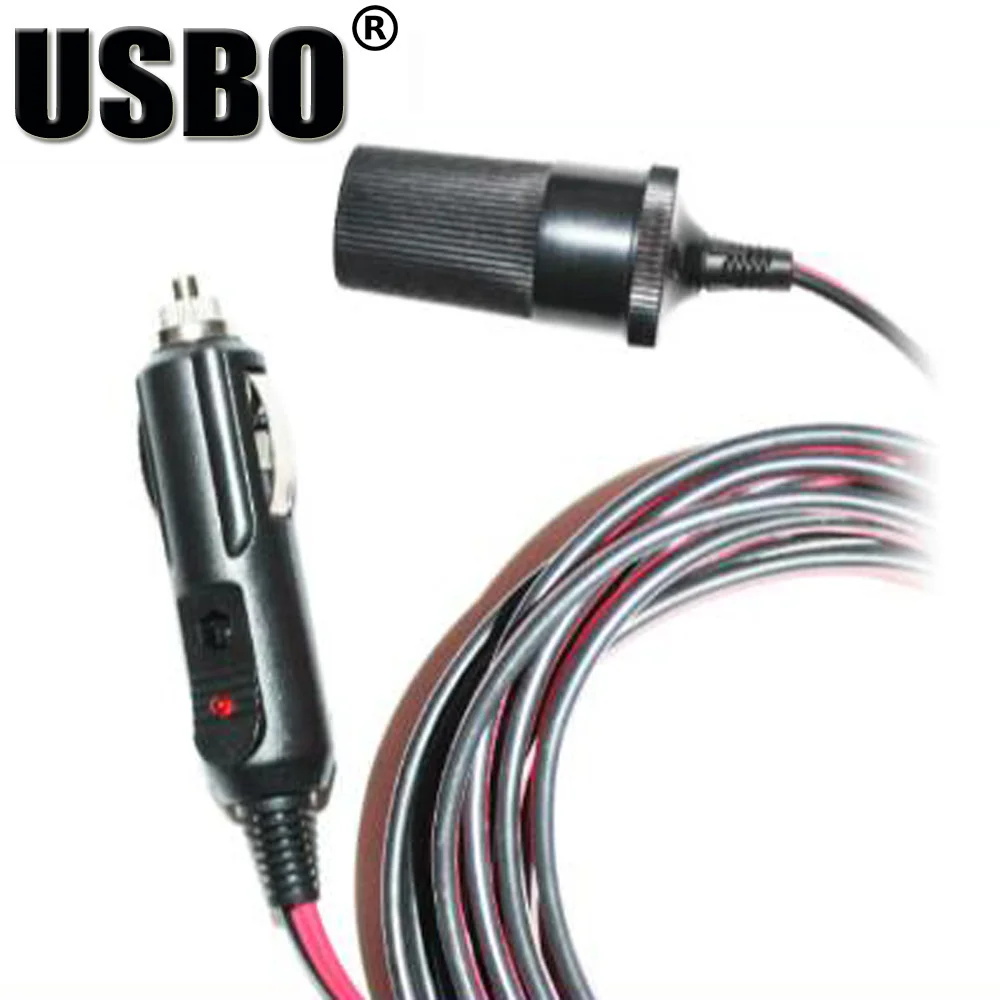 Supply Black 1.0M Car cigarette lighter power cord extension cable conversion plug 12V24VDC