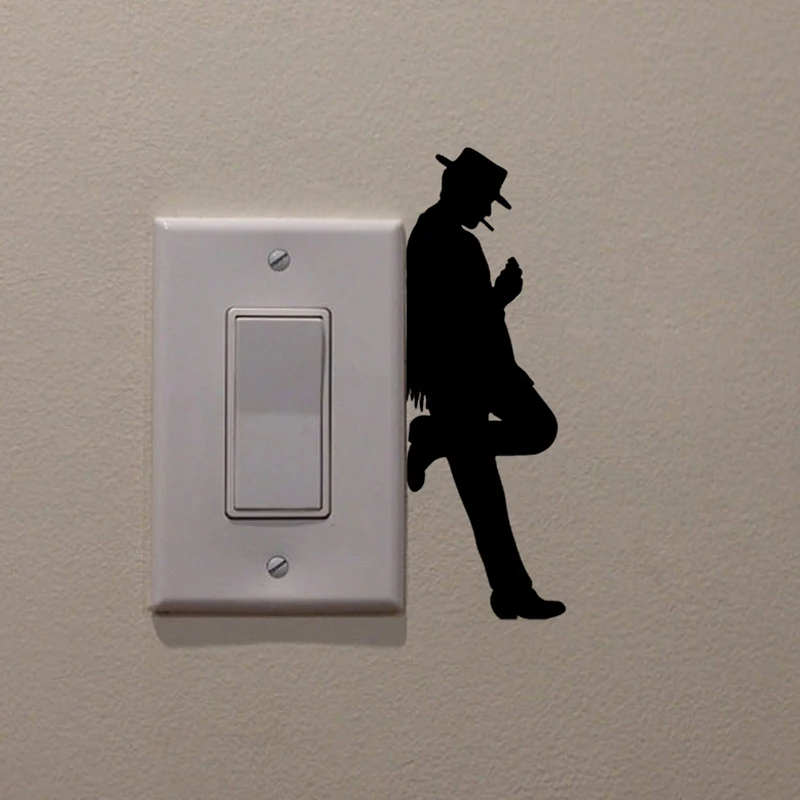 

KUCADA Black Creative DIY Western Cowboy Switch Wall Stickers Home Decoration Wallpaper JG1905