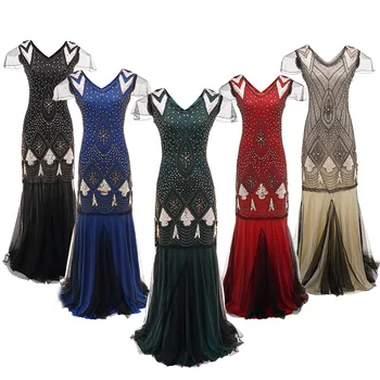 

1920 s new manual embroidery beaded sequined dresses amazon in Europe and the party of small formal attire