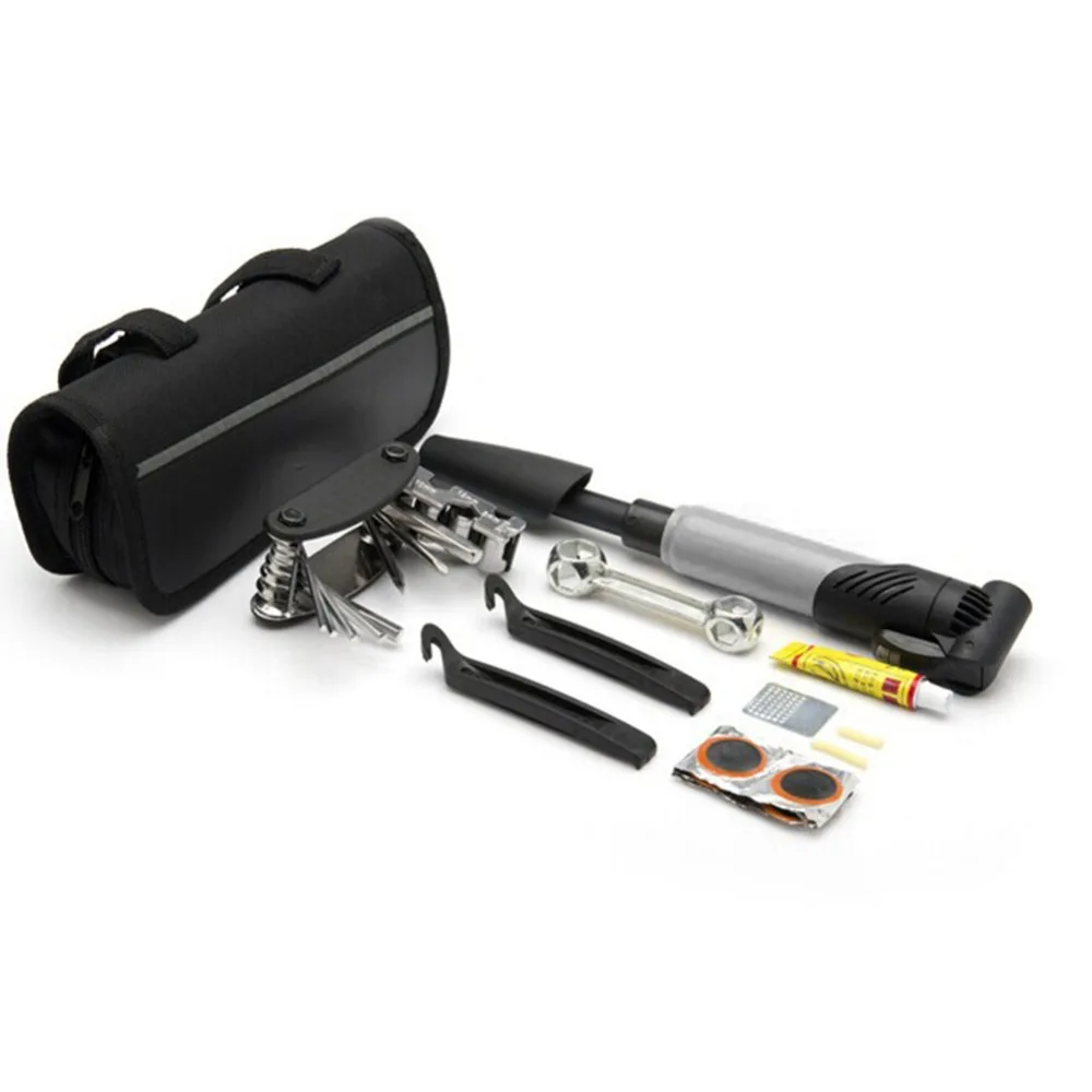 buy 15 in 1 Bicycle Repair Tools Kit Set Tire Repair Kits with Box Bike Pump Wrench Bicycle Tool