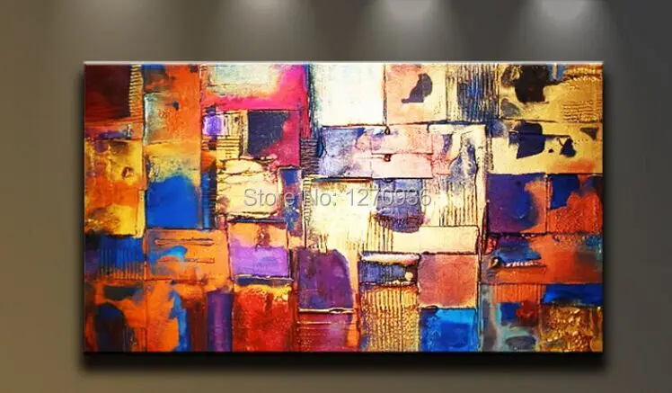 

Handmade color box stacked modern abstract landscape wall art for room decoration oil painting on canvas hand painted picture