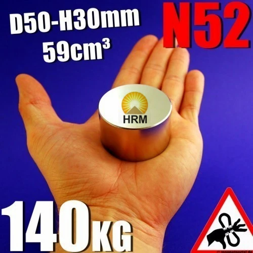 

N52 Disc 50x30mm Super Powerful Strong Rare Earth Neodymium Magnet