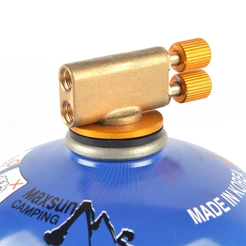 

Metal Gas Refill Adapter Outdoor Universal Dual Head Valves Connector Practical Stove Cylinder Tank Accessories
