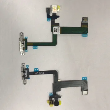 

50Pcs/lot Original Switch On Off Power Button Microphone Flash Flex Cable with Metal Bracket For iPhone 6 Plus 5.5"