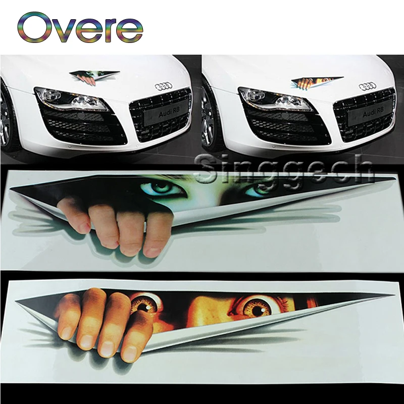 Overe 1 шт. автомобильные наклейки 3D глазки монстр Стайлинг для Renault Megane 3 Duster Captur