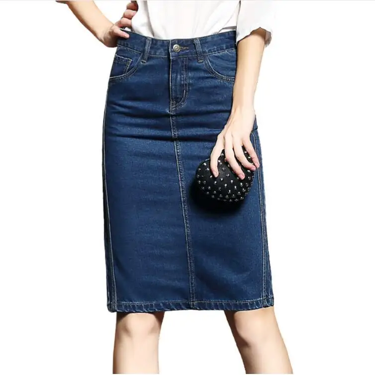 Женские летние юбки размера плюс джинсовая юбка кэжуал женские джинсовые юбки карандаш