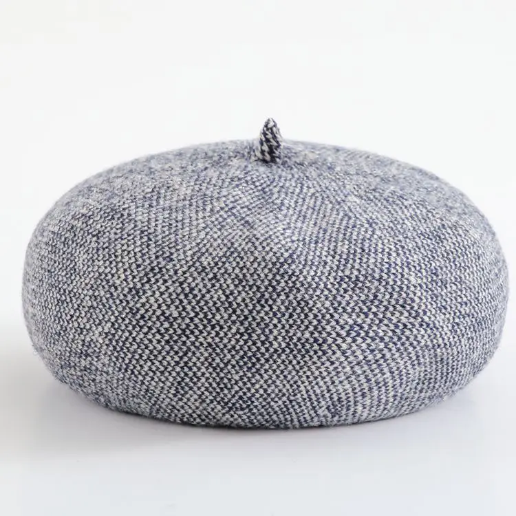 

Lady Winter Berets Hat Painter Style Hat Women Wool Vintage Berets Solid Color Caps Female Bonnet Warm Walking Cap