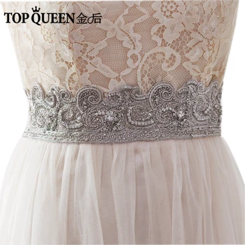 

TOPQUEEN AS22-S Wedding Sashes Belt Bride Evening Party Gown Dresses Accessories Wedding Diamond Waistbands 5CM Ribbon