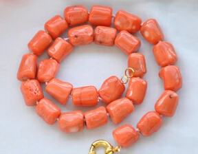 

huij 004822 original baroque cylinder pink coral necklace