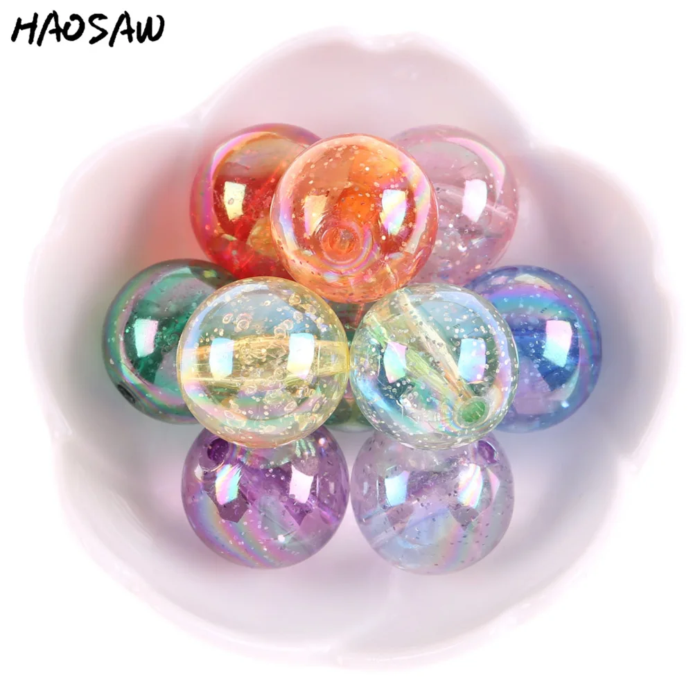 Beads para Faça Design de Jóias Lote Colorido Brilhante Acrílico Chunky Você Mesmo Colar Handmade Jewelry Acessórios Que Fazem 20mm 100 Pçs –