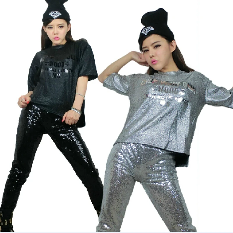 2015 Free Shipping Hip Hop & jazz trousers Pants Women's Sequin Jazz