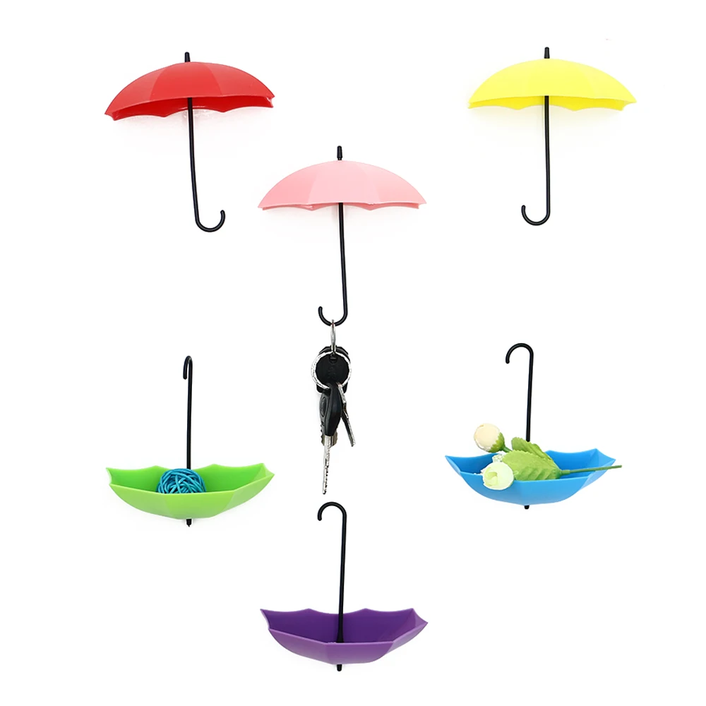 3PCs Newest Cute Creative Durable Umbrella Wall Mount Key Holder Wall