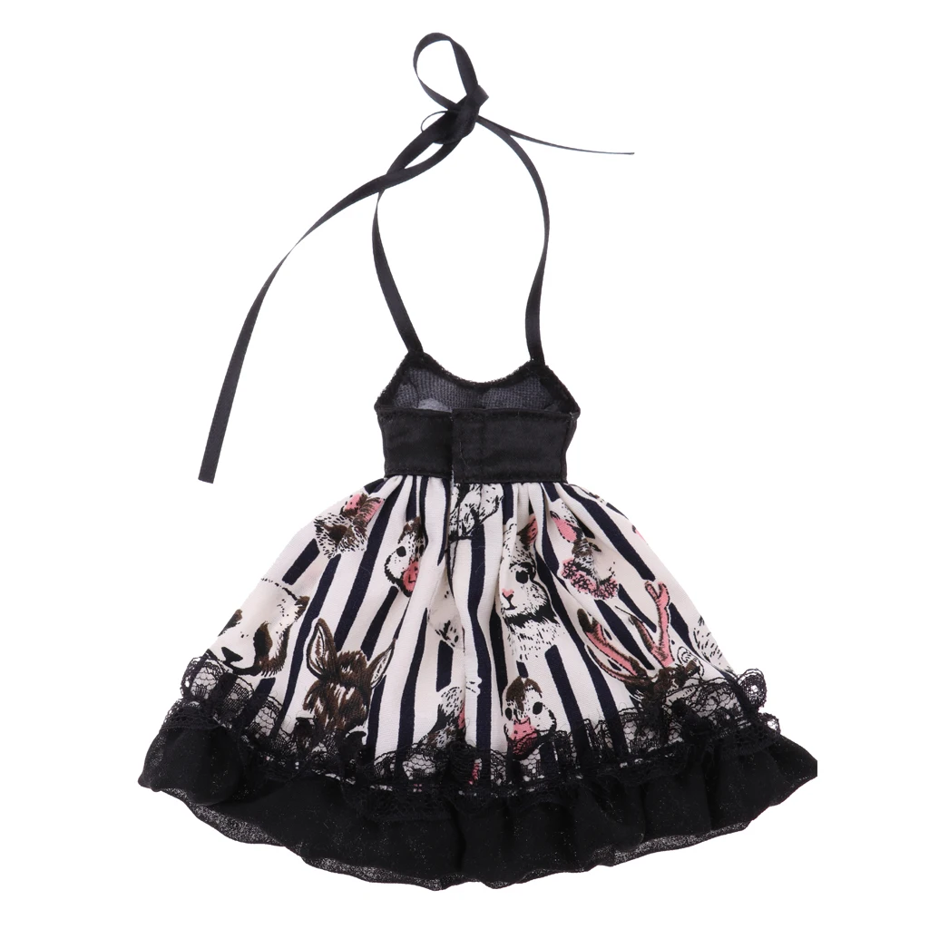 1/6 BJD Doll Braces Skirt Lace Dress for 12inch Pullip DZ AS Dolls Clothes Party Outfit Accessories