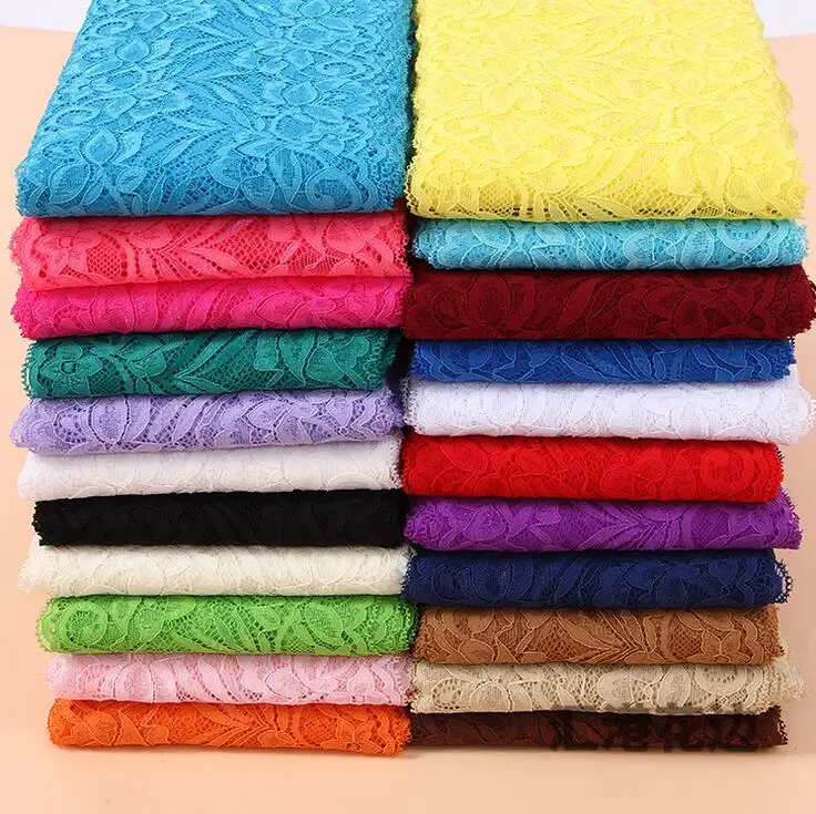 

2Yards 15cm Wide Nylon Elastic Lace Trim For DIY Clothing Headband Accessories Sewing Appliques Stretch French Net Lace Fabric