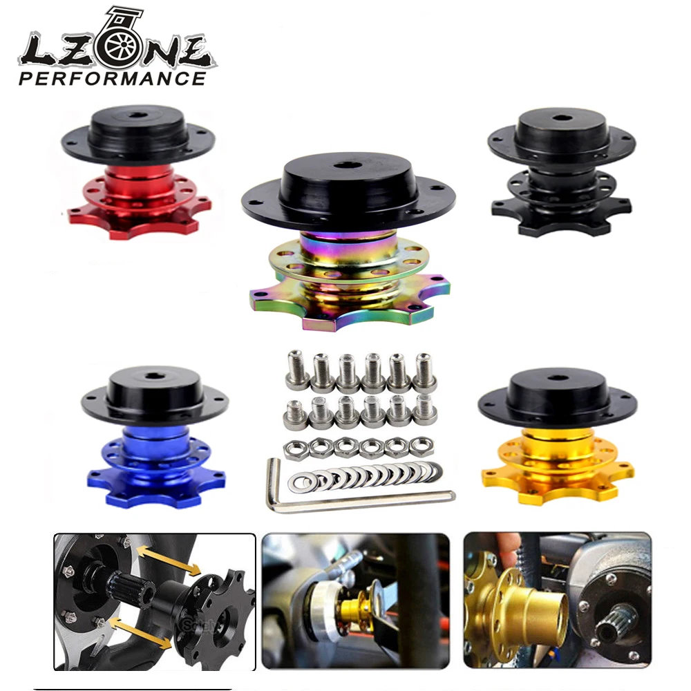 

LZONE - New Steering Wheel Quick Release snap off hub adapter Steering Wheel Hub Boss Kit: GOLD BLACK RED BLUE Silver JR3859