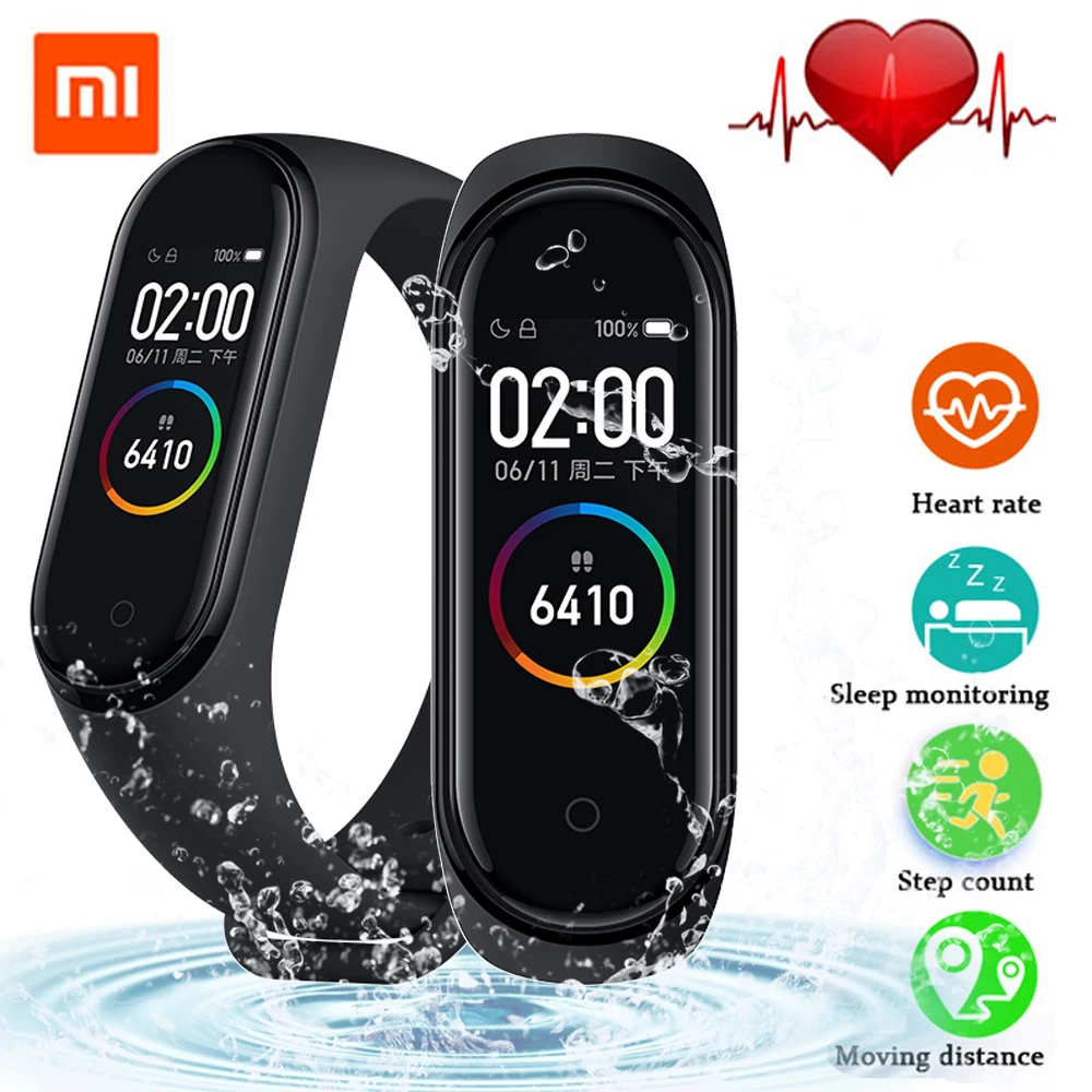 In stock Original Xiaomi Mi Band 4 Smart Watch Mi Band 4 Global Version Fitness Heart Rate Music Wristband Ship in 24 hours