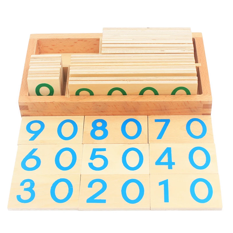 Children Wooden Montessori Number Digital 1-9000 Cards Toys For Students Learning Small Size Educational Early Educational Toys