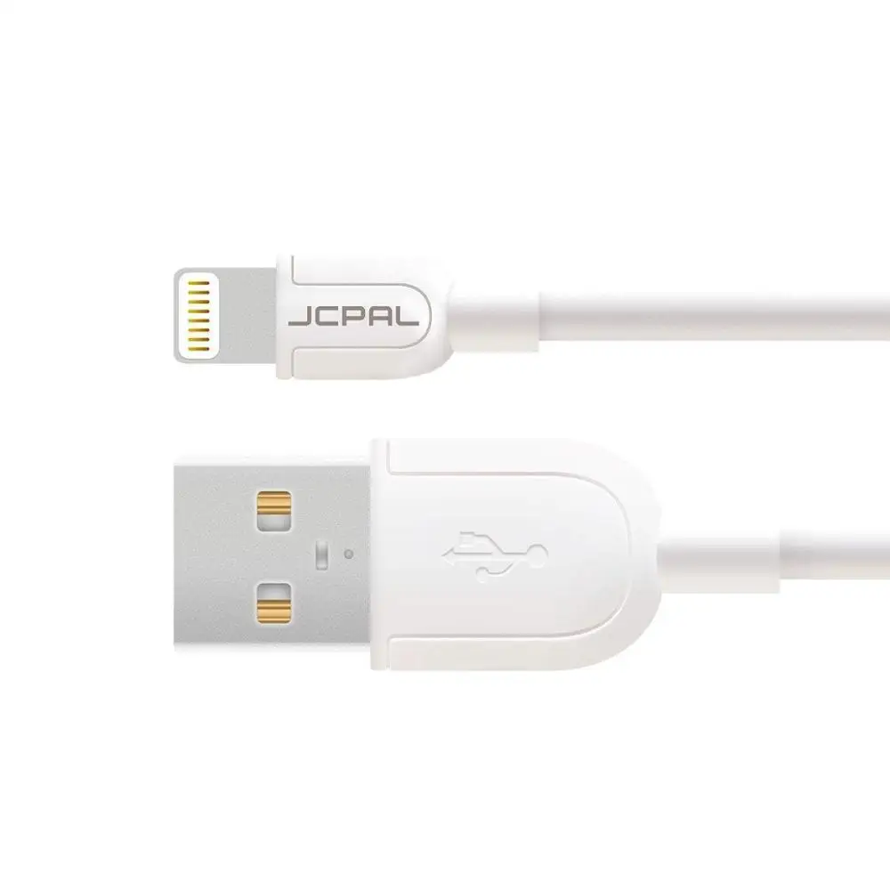 JCPAL кабель с сертификацией MFi 8 pin для iPhone XS Max для Lightning-USB 2.4A для iPhone 8 - Цвет: White