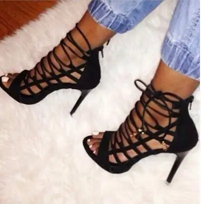 Femmes Chaude Bretelles Chaussures En Daim Cut Pu Color Talons Pas Showed Taille Sandales Robe Vente 10 D'été À Hauts Cuir As Color Dentelle as Grande up Cher Femme Designer out PqtRgYw
