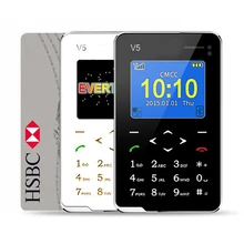 Neue artikel ultradünne aiek v5 karte handytasche mini telefon Touch Tastatur Quad-Band Multi sprachen Niedrige Strahlung Mini handys
