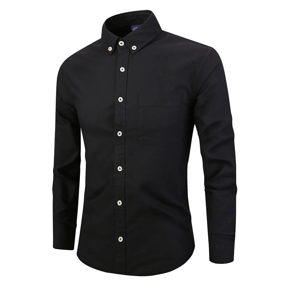Vomint Мужская рубашка высокого качества с длинным рукавом рубашка брендовая Повседневная однотонная тонкая рубашка