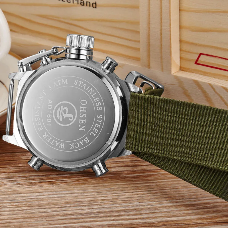 Men Watches Luxury OHSEN Military Sports Watches Digital Canvas Strap Watches Men High Quality Xfcs