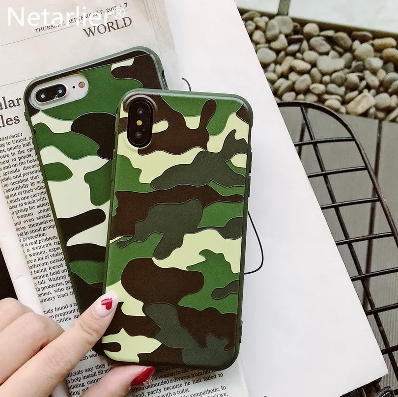 Netarlier Fashion CAMO Case For iPhone 6Plus Army Camo Camouflage Back Cover 6s Plus 5.5inch Protective Silicon Soft Phone |