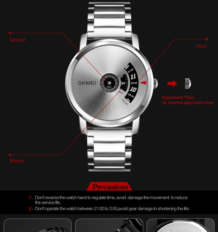 Модные креативные простые мужские часы люксовый бренд SKMEI кварцевые часы из нержавеющей стали мужские повседневные часы Relogio Masculino Relojes
