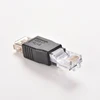 PC Crystal Head RJ45 Male to USB 2.0 AF A Female Adapter Connector Laptop LAN Network Cable Ethernet Converter Transverter Plug ► Photo 3/6