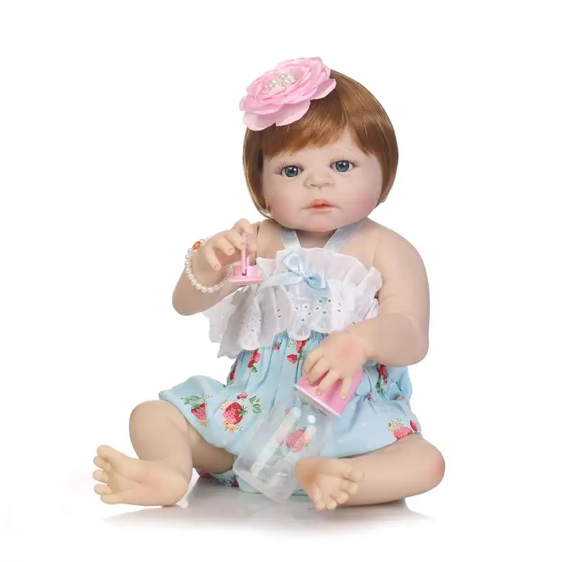 

56cm Full silicone bebe reborn doll realistic baby doll reborn dolls babies Children Toy Brinquedos Jjuguetes boneca reborn