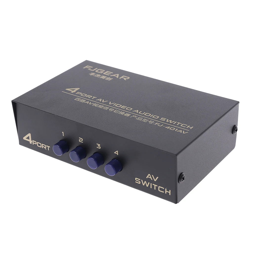 4 порт AV аудио видео RCA 4 Вход 1 выходной коммутатор переключатель выбора Splitter Box Поддержка прямых поставок