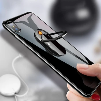 

USB Rechargeable Windproof Flameless Electronic Lighter Cell Phone Holder Ultra Thin Cigarette Lighter Touch Induction Lighters