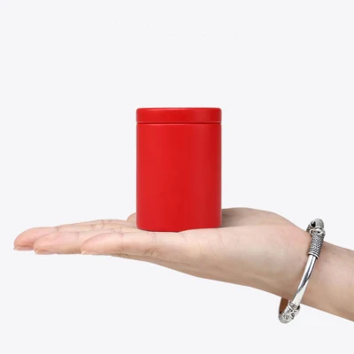 Новое поступление, круглая Мини Милая жестяная коробка для чая,, герметичная коробка для хранения таблеток для офиса и дома, металлическая коробка, 100 шт./лот - Цвет: Красный