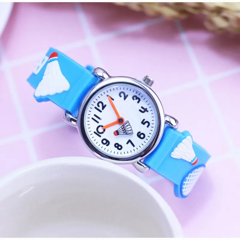

Dropshipping New badminton Design Analog Band Boys Girls Children Kids Watches Wristwatch students relogio Montres kol saati