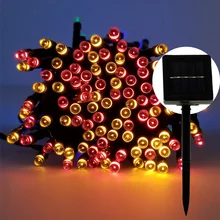 200 светодиодный s наружные солнечные лампы для газонов светодиодный Сказочный свет гирлянды для праздника рождественской вечеринки декоративные гирлянды солнечные садовые Водонепроницаемые огни
